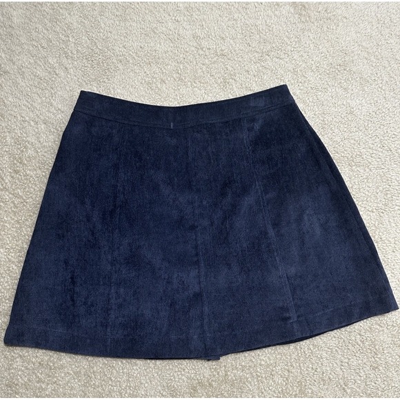 Lulus Made With Moxie Navy Blue Corduroy Button Mini Skirt‎ Women Size Small - Picture 4 of 8